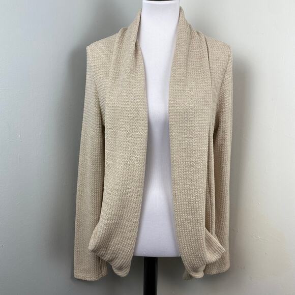 Mix by 41 Hawthorn Neutral Tan Knit Cocoon Cardigan Sweater Large - Picture 1 of 8
